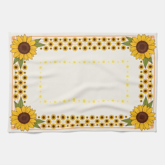 Badetücher mit bunten Sonnenblumen Geschirrtuch (Horizontal)