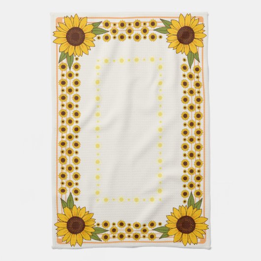 Badetücher mit bunten Sonnenblumen Geschirrtuch (Vertikal)