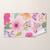 Badetücher, Schmetterlinge und Blume, rosa Badhandtuch Set (Handtuch)