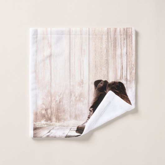 Badetücher Set Boots Land rustikale Western wir (Waschlappen)