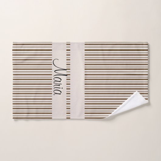 Badetücher Set Brauner Streifen (Handtuch)