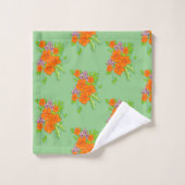 Badetücher-Set in Grün, Badhandtuch Set (Waschlappen)