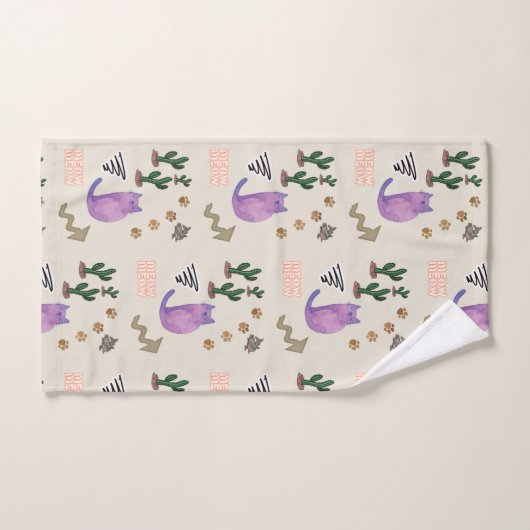 Badetücher Sets Katzenfisch Kakteen (Handtuch)