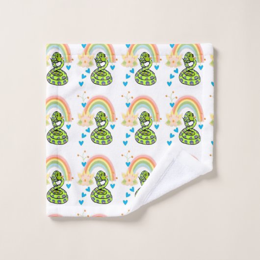 Badetücher Sets Schlange Regenbogen Blüte (Waschlappen)
