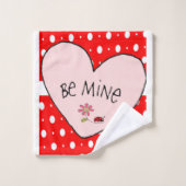 Badetücher Sets Valentine's Day Be Mine Hearts (Waschlappen)