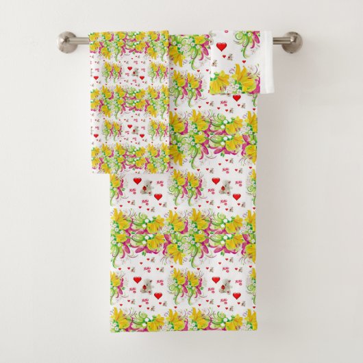 Badetücher Sets Valentine's Day Teddy Bären (Insitu)