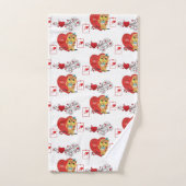 Badetücher Sets Valentine's Owl Vintag (Handtuch)