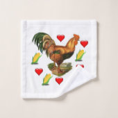 Badetücher Sets Valentine's Rooster Vintag (Waschlappen)