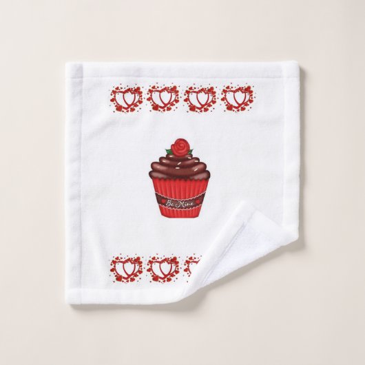 Badetücher Sets Valentinstag Cupcake (Waschlappen)
