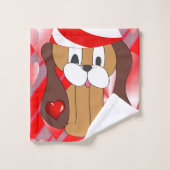 Badetücher Sets Valentinstag, Hund (Waschlappen)