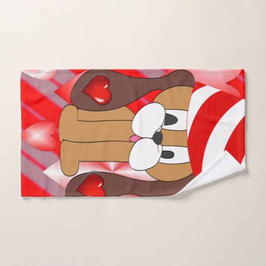 Badetücher Sets Valentinstag, Hund (Handtuch)