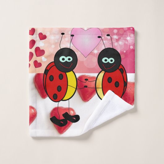 Badetücher Sets Valentinstag, Ladybug (Waschlappen)