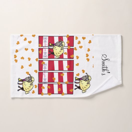 Badetücher Sets Valentinstag Schafherzen (Handtuch)