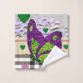 Badetücher Sets Valentinstag, Schmetterling (Waschlappen)