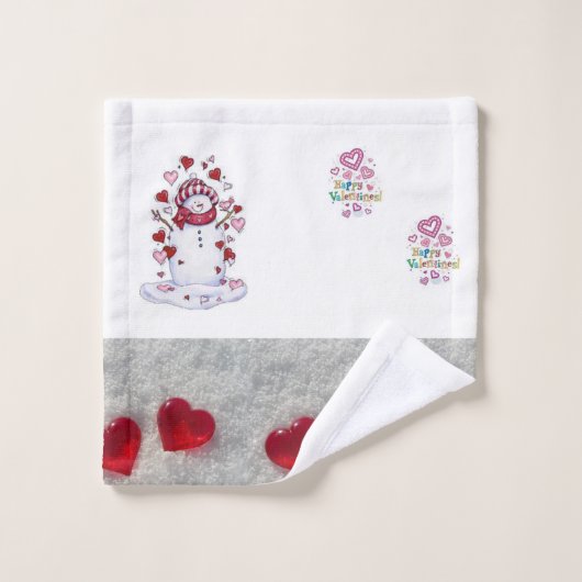 Badetücher Sets Valentinstag Schneemann (Waschlappen)