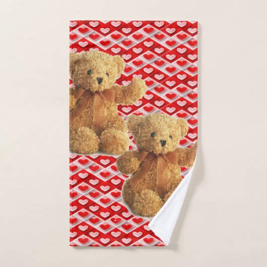Badetücher Sets Valentinstag, Teddybär (Handtuch)