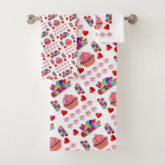 Badetücher, Sets zum Geburtstag, Happy Valentine (Insitu)