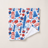 Badetücher - Symbole Londons Badhandtuch Set (Waschlappen)