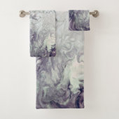 BadetuchsetLila und graue Wohngestaltung Badhandtuch Set (Insitu)