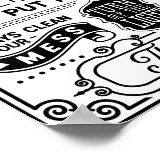 Badevorschriften | Zitate Wall Decor Poster (Ecke)