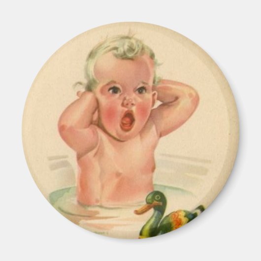 Badewanne Baby und Duck Vintag Retro Magnet (Vorne)