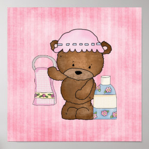 Badewanne Bären Cartoon Wandplakat Poster