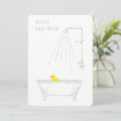 Badewanne Duck Baby Duwer Gender Neutral Einladung (Stehend Vorderseite)