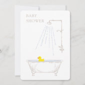 Badewanne Duck Baby Duwer Gender Neutral Einladung (Vorderseite)