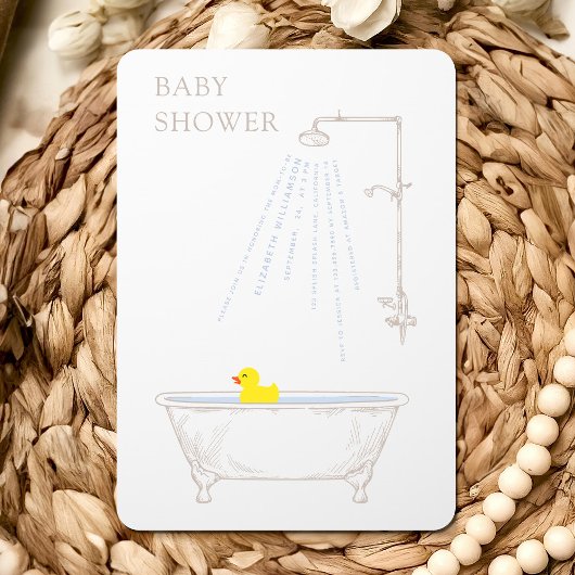 Badewanne Duck Baby Duwer Gender Neutral Einladung