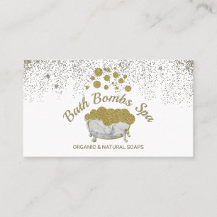 Badewanne Gold Shampoo Spa Seifenblasen Visitenkarte