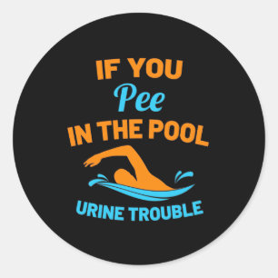 Badewanne im Pool Runder Aufkleber