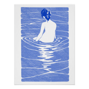 Badewanne in Onsen Poster