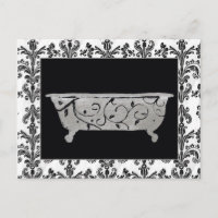 Badewanne in Schwarz und Weiß