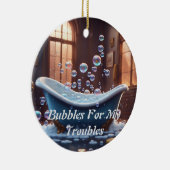 Badewanne mit Blasen, Niedlicher, sonniger Cartoon Keramik Ornament (Rechts)