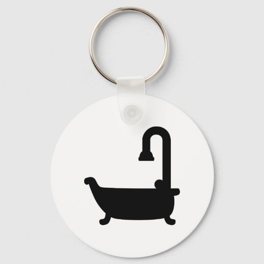 Badewanne mit Dusche Schlüsselanhänger (Vorderseite)