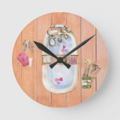 Badewanne mit Wasserfarbe Runde Wanduhr (Vorderseite)