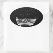 Badewanne-Röntgenstrahl-Skelett - Ovaler Aufkleber (Tasche)