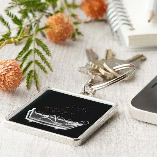 Badewanne-Röntgenstrahl-Skelett - Schlüsselanhänger (Seite)