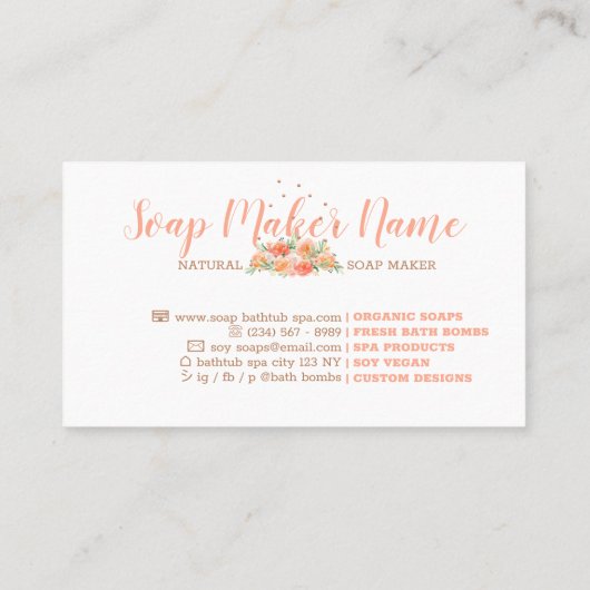 Badewanne Seifenblase Visitenkarte (Rückseite)