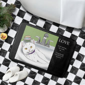 Badewanne Sink Weiße Katze Badematte