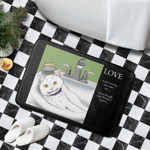 Badewanne Sink Weiße Katze Badematte