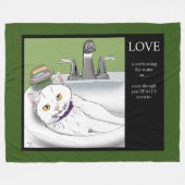 Badewanne Sink Weiße Katze Fleecedecke (Vorderseite (Horizontal))