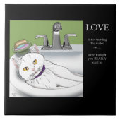 Badewanne Sink Weiße Katze Fliese (Vorderseite)