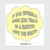 Badewanne Spaß sei Sweetie Wipe Seatiskleber Aufkleber (Blatt)