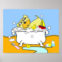 Badewanne Welpenposter 16
