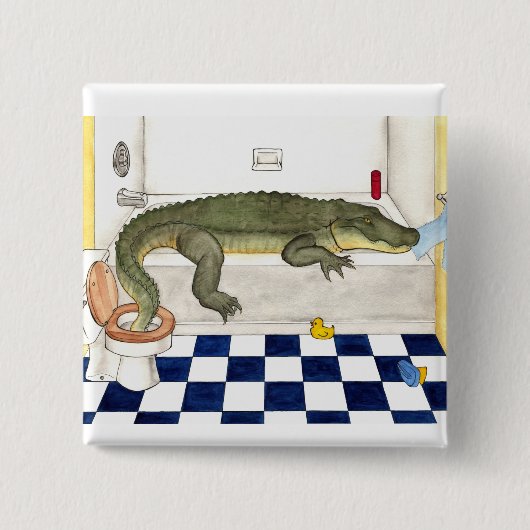 Badewannen-Alligator Button (Vorderseite)