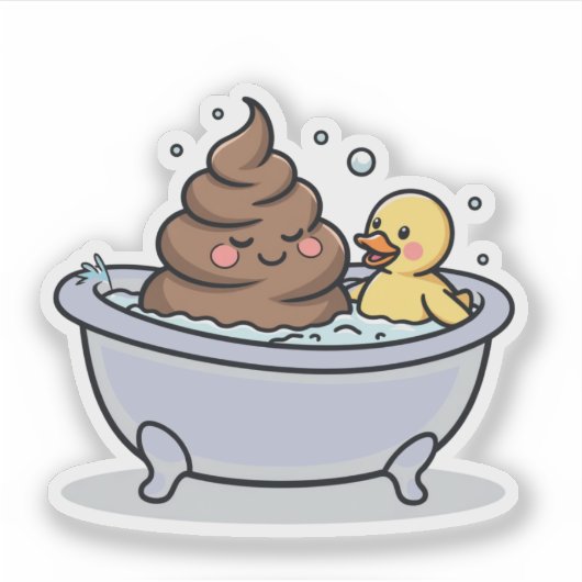 Badewannenpo und Ente Aufkleber (Vorderseite)