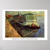 Badewiese an der Seine in Asniere von Van Gogh. Poster (Vorne)