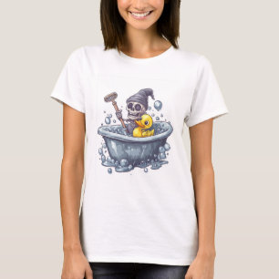 Badezeit Knochen � Süßer lustiger Schädel in der W T-Shirt