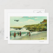 Badezene am Strand von La Jolla, San Diego, CA Postkarte (Vorne/Hinten)